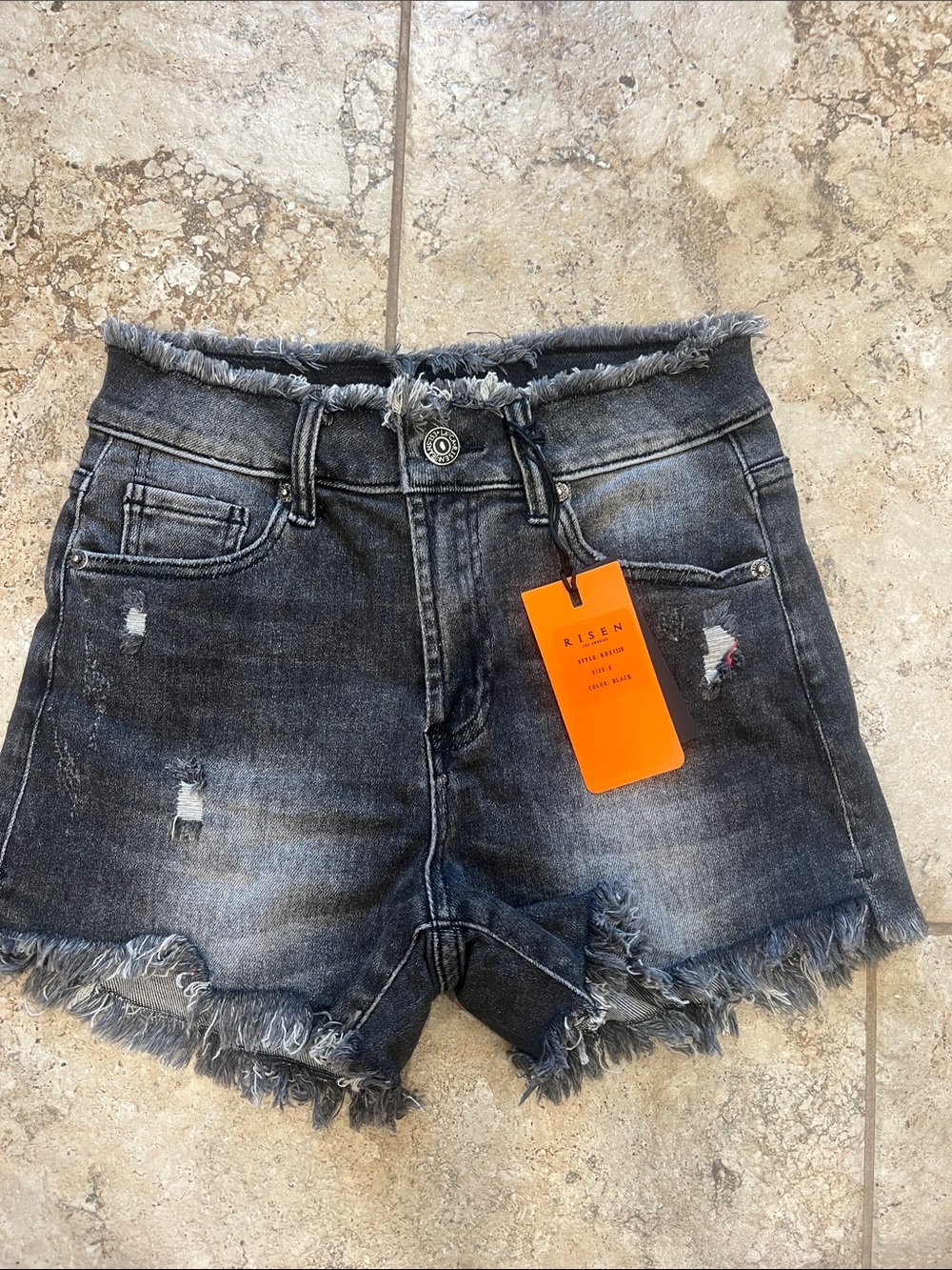 Risen Black Frayed Women’s Shorts